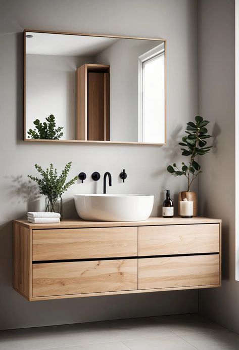 15 Gorgeous Bathroom Vanity Designs to Upgrade Your Space 25 Bathroom Functional Design, Vanity Dimensions Bathroom, Skandi Style Bathrooms, Bathroom Vanity Styles, Scandi Style Bathroom, Bathroom Vanity Aesthetic, Bathrooms With White Vanities, Bathroom Designs 2024, Bathroom Design 2024