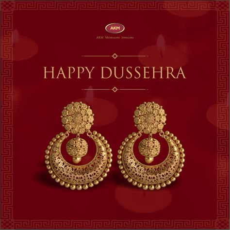 We believe one can make the forces of good work for us to get what we want. AKM Mehrasons Jewellers wishes everyone a #HappyDussehra Eyerings Fashion New Gold, Earrings Design Gold New Model Indian, Chand Bali Earrings Gold Indian Jewellery Designs, Gold Earrings For Bride, Indian Gold Earrings Designs, Eyerings Gold Design, Ear Rings For Women In Gold, Gold Earrings Designs For Wedding, Chand Bali Earrings Gold