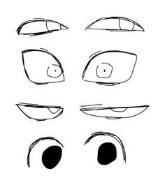 Cute Eyes Reference, Simple Drawing Poses Anatomy, Medium Length Haircut Drawing Reference, Eye Refrences Drawing, Drawing Eye Styles, Evil Eyes Reference, Art Style Inspo Eyes, Art Poses References, Cartoon Artstyle Tutorial