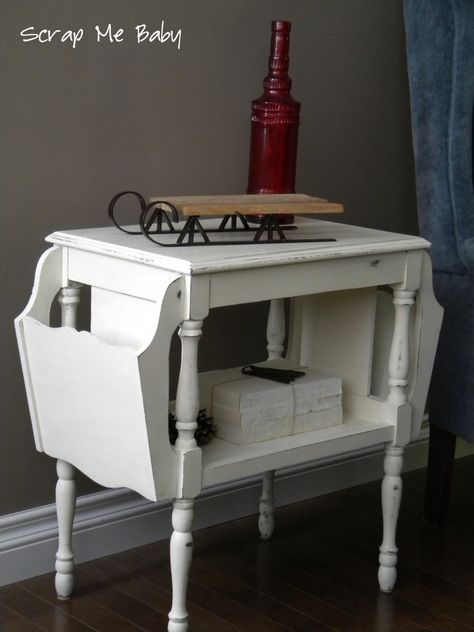 vintage babys in magazines | magazine table getting dressed for christmas! Vintage Magazine Table, Furniture Repurposing, Spool Furniture, Magazine Table, Rustic Furniture Diy, Antique Side Table, Antique Tables, Refurbished Furniture, Cheap Furniture