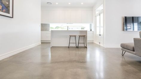 Gordon Park House - OzGrind Polished Concrete Concrete Floors In House, Concrete Finishing, Polished Concrete Floors, Concrete Stained Floors, Concrete Flooring, Park House, Concrete Floor, Stained Concrete, Floor Colors