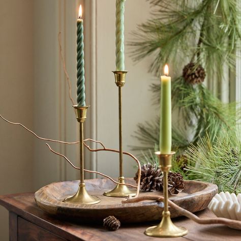 'Don't Throw Them Out!' – Make the Most Out of Your Candles with This Genius Hack for Reusing Wax Stubs Brass Candlesticks Decor, Brass Candle Sticks, Antique Brass Candlesticks, Anthropologie Candle, Candle Stick Decor, Brass Candlestick, Candle Sticks, Pillar Candle Holders, Brass Candle