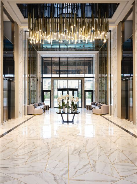 Entrance Lobby Design, Condo Lobby, Lobby Designs, Modern Hotel Lobby, Residential Lobby, Luxury Hotels Lobby, Hotel Lobby Design, Lobby Interior Design, Entrance Lobby