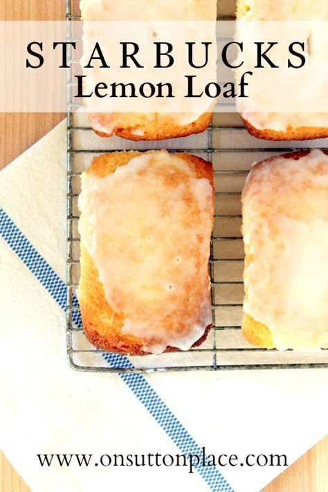 Starbucks Lemon Loaf Lemon Curd Dessert, Starbucks Lemon Loaf, Lemon Loaf Recipe, Starbucks Lemon, Lemon Loaf, Mini Loaf, Loaf Recipes, Monkey Bread, Lemon Desserts