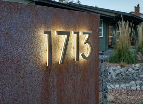 Letter Address, Illuminated House Numbers, Led House Numbers, Led House, Sign Logo, Metal House Numbers, Modern House Number, Door Numbers, Address Numbers