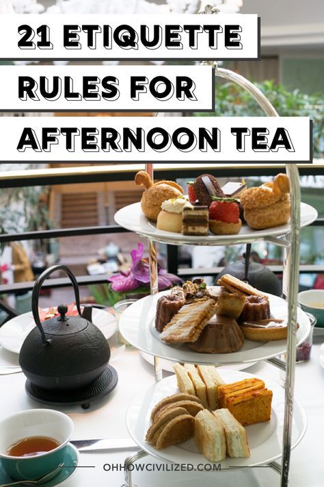 Pinkies up or down? Are you dunking your scones into your tea? Gasp! Enjoy your tea time by following these simple afternoon tea etiquette rules. Afternoon Tea Diy, What To Wear To Afternoon Tea, Tea Service Ideas, Afternoon Tea Table Setting, British Tea Time, Tea Time Magazine, Chip Dips, Tea Party Recipes, Tea Etiquette