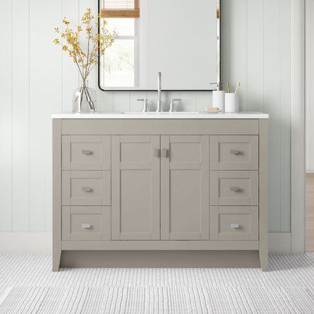 Taupe Bathroom, 48 Inch Bathroom Vanity, 48" Vanity, Mirror Backsplash, Marble Vanity, Marble Surface, Cultured Marble, Wood Marble, Upstairs Bathrooms