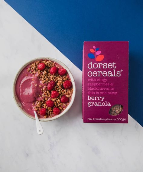 Recipes - Dorset Cereals Dorset Cereals, Raspberry Smoothie Bowl, Raspberry Smoothie, Plant Based Milk, Frozen Banana, Smoothie Bowl, Recipes To Make, Granola, Food To Make