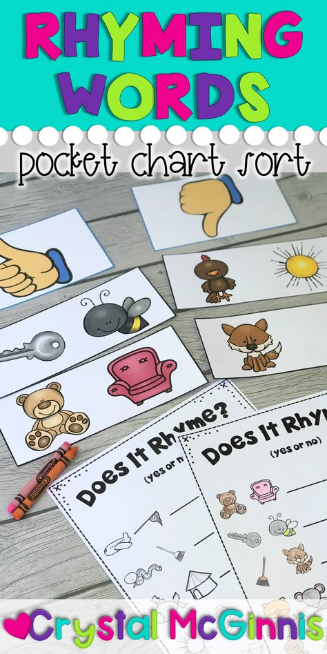 Rhyming Words Activities First Grade, Rhyming Words Anchor Chart Kindergarten, Rhyme Recognition Activities, Rhyming Anchor Chart Kindergarten, Rhyming Games 1st Grade, Beginning Of The Year Literacy Centers Kindergarten, Rhyming Centers Kindergarten, How To Teach Rhyming Words Kindergarten, Rhyme Activities Kindergarten