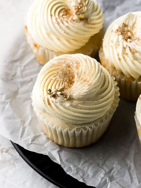 Vanilla Spice Cupcakes, Coffee Theme Cupcakes, Vanilla Bean Cupcakes From Scratch, Buttercream Frosting Not Too Sweet, Frosting Not Too Sweet, Moist Vanilla Cupcakes, Buttercream Frosting For Cupcakes, Vanilla Bean Cupcakes, Vanilla Bean Cheesecake