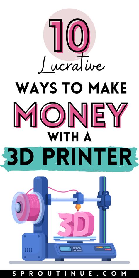 If you have a 3D printer and want to make money from home, here are 10 easy ways on how to make money with a 3D printer. Remember to save this pin for later. What To Make With 3d Printer, 3d Printer Designs Free, What To Make With A 3d Printer, 3d Printer Projects To Sell, Things To Make With A 3d Printer, 3d Printer Ideas To Sell, 3d Prints To Sell, 3 D Printer Projects Ideas, 3d Printed Ideas