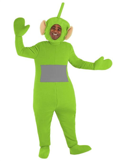 PRICES MAY VARY. Size: Medium COSTUME INCLUDES: This Adult Teletubbies Dipsy Costume comes with a green Dipsy bodysuit with attached gloves and feet. The costume includes a hood headpiece with an opening for the face, oversized ears, and a straight antenna. FROM FUN COSTUMES: We take costumes seriously and we're proud to offer a selection featuring the most popular characters from TV, movies, and more. We wanted to bring the magic and whimsy of Teletubbyland to life, so we're excited to offer ou Teletubbies Halloween Costume, Dipsy Teletubbies, Green Teletubby, Friend Halloween Costumes, Teletubbies Costume, The Teletubbies, Sister Costumes, Best Friend Halloween, Walk Ideas