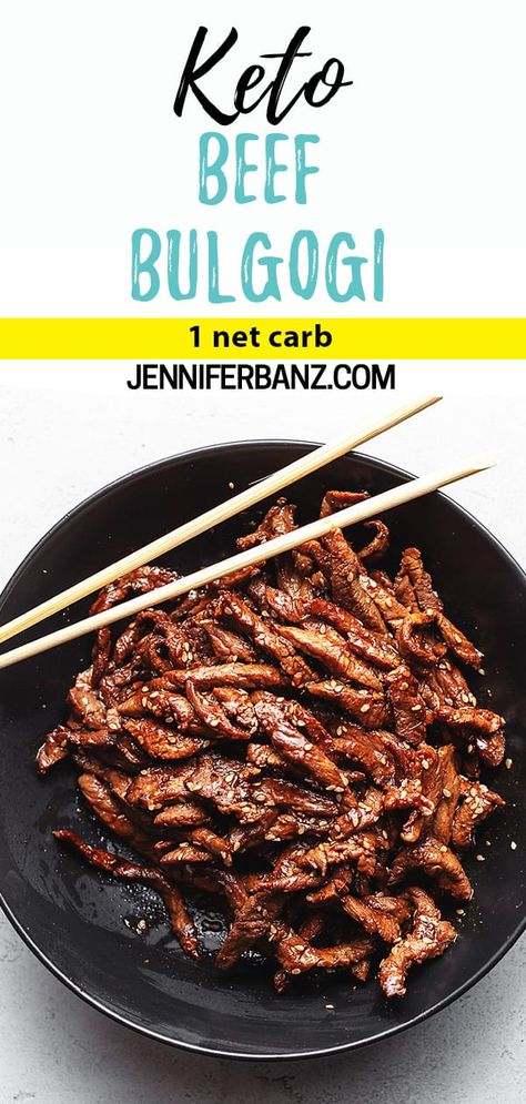 Looking for something different at your keto table for dinner? Keto Beef Bulgogi is a classic Korean dish with tender steak marinated with mildly sweet, savory flavors. Pair with cauliflower rice and make this a perfect Korean inspired bowl! You'll be skipping ordering Korean take-out and dining at your low carb table instead! Steak Marinated, Dinner Keto, Low Carb Low Fat Recipes, Keto Beef, Keto Beef Recipes, Tender Steak, Bulgogi Beef, Best Low Carb Recipes, Korean Dishes