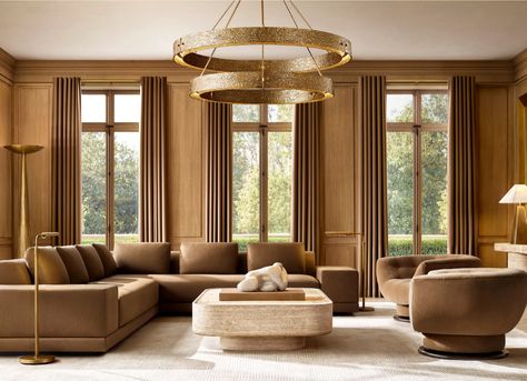 The World of RH - Our Services Rh Living Room, Wollerton Old Hall, Rh Interior Design, Home Appliance Store, Outside Room, Mood Tone, Rh Modern, Round Chandelier, Modern Masters