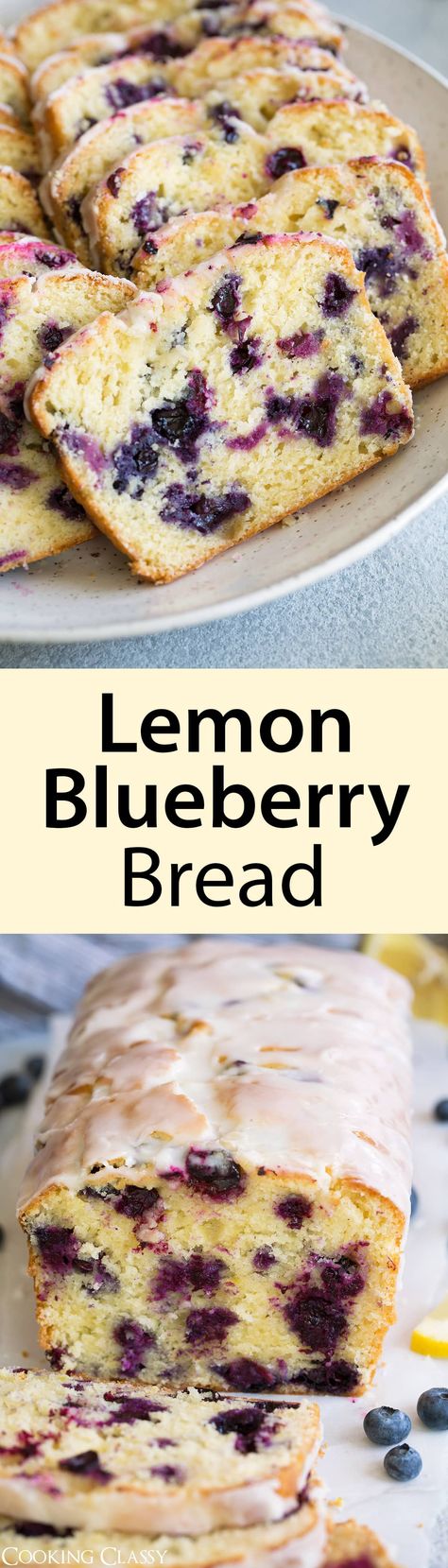 Lemon Blueberry Bread - this is the perfect summer treat! This recipe is easy to make and the end result is unbelievably satisfying. You get an amazingly moist loaf of bread that's brimming with bright, fresh lemon flavor and studded with sweet blueberries in every bite. Talk about delicious! #bread #blueberry #lemon #lemonbread #blueberrybread #recipe #dessert Assorted Cheesecake, Lemon Blueberry Bread Recipe, Bread Blueberry, Blueberry Bread Recipe, Lemon Blueberry Loaf, Blueberry Loaf, Lemon Blueberry Bread, Pane Dolce, Lemon Blueberry Muffins