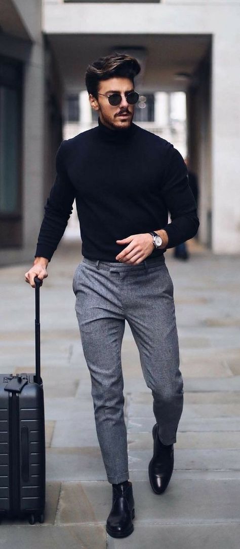 Turtle Neck Outfit Men, Turtleneck Outfit Men, Black Turtleneck Outfit, Turtleneck Outfits, Mens Winter Fashion Outfits, Classy Street Style, Mens Business Casual, Men Lifestyle, Mens Business Casual Outfits