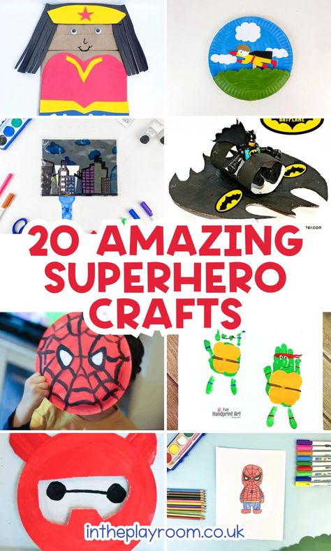 20 Amazing Superhero Crafts for Kids - In The Playroom Superhero Crafts For Kids, Super Hero Crafts, Superhero Week, Superhero Camp, Superhero Vbs, Hero Crafts, Superhero Crafts, Inspiring Nature, Super Hero Theme