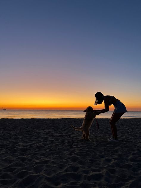 With Dog Aesthetic, Walking Dog On Beach, Girl And Her Dog Aesthetic, Cute Dog Pictures Aesthetic, Vision Board Pictures Dog, Dog At The Beach Aesthetic, Dog On A Beach, Dog In Beach, Vision Board Dog Mom