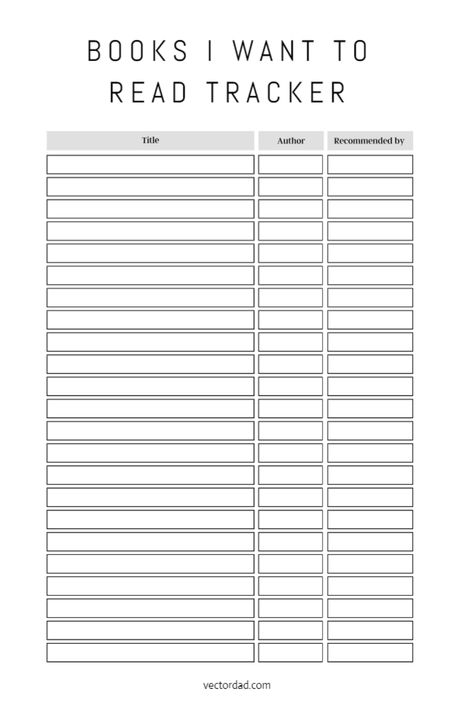 Books I Want To Read Printable, To Be Read Template, Book Reading Tracker Printable Free, Book Wishlist Template, To Read List Template, To Be Read List Template, Reading Journal Template Free Printables, Reading Journal Page Ideas, Books To Read Template