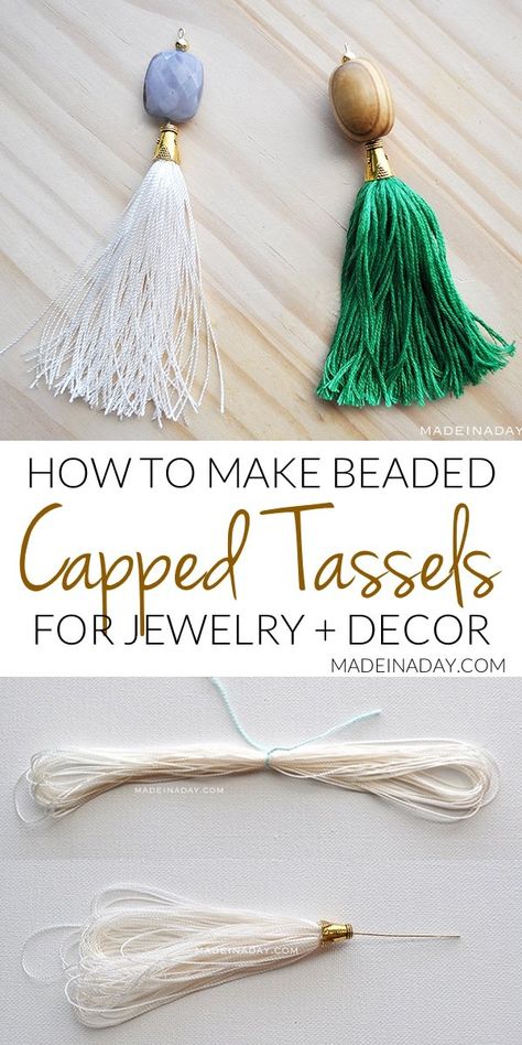 Tassels With Beads, Diy Tassel Necklace, Make Tassels, Diy Tassels, Tassels Tutorials, Tassel Crafts, How To Make Tassels, Bags Patterns, Diy Tassel