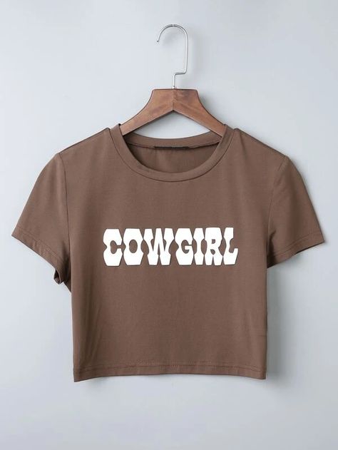 Cowgirl Print, Modern Exterior House, Brown Crop Top, Modern Exterior House Designs, Cow Girl, Modern Exterior, Print Crop Tops, Shein Tops, Shopping Spree