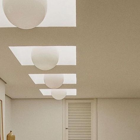 Studio HEX-BS on Instagram: "This is sooo fantastic …. The faux skylight with globular light fixtures…. 💕💕💕 @casa.carvajal @casajosephine via @homedecorandsanatisingmatters" Skylight Between Rafters, Hallway With Skylight, Faux Skylight, House Gallery, Glass Roof, Work Spaces, House Inspo, Log Cabin, Work Space