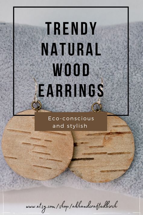 Real Birch Bark Jewelry #ecoconsciousjewelry #birchbark #woodjewelry #wooddesigns Birch Bark Earrings Diy, Birch Tree Jewelry, Tree Bark Jewelry, Bark Jewelry, Adjustable Wood Jewelry Nature-inspired, Birch Decor, Birch Bark Earrings, Birch Art, Birch Jewelry