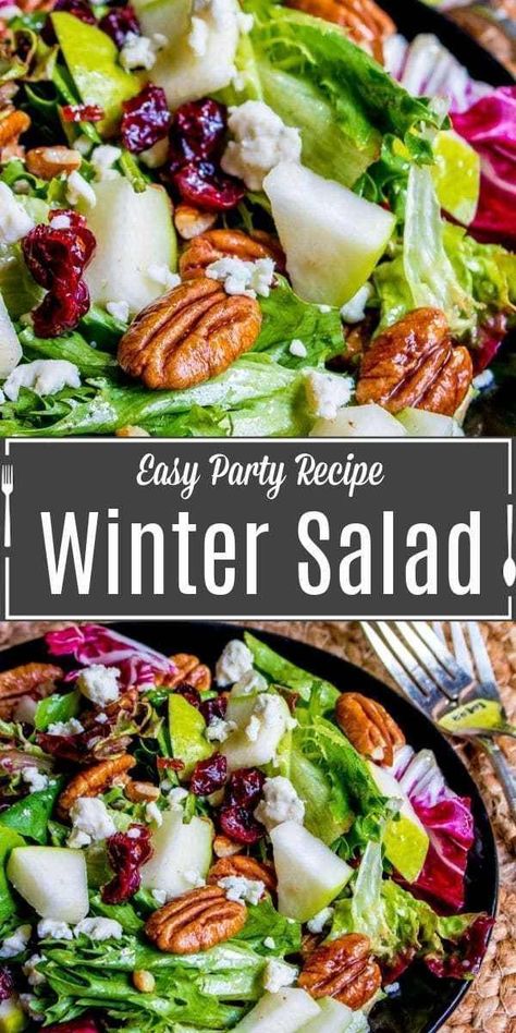 Healthy Salad Recipes With Fruit, Simple Easy Salad Dressing, Side Salad For Large Group, Pear And Cranberry Salad, Holiday Tossed Salad, Best Salad Recipes Vegetarian, Side Salads For Dinner Easy Recipes, Holiday Dinner Sides Christmas, Vegetarian Chopped Salad Recipes