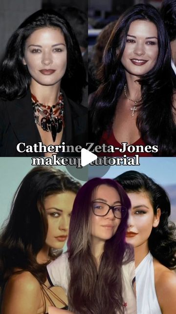 Sophie Schumann on Instagram: "Catherine Zeta-Jones inspired makeup✨ So many people tell me that I look like Catherine. Do you see the similarities?🤔

Used:
@3ina @3inagermany matte&smooth primer 
@maccosmeticsgermany @maccosmetics prep+prime eye primer
@anastasiabeverlyhills luminous foundation 
@catrice.cosmetics @catrice.cosmetics.germany true skin concealer - cool cashmere 
@essence_cosmetics @essence.cosmetics.germany brow designer 
@benefitcosmetics @benefitgermany brow setter, they’re real magnet mascara 
@colourpopcosmetics creme gel liners - brew-haha, Sunnyvale, Rock Candy eyeshadow palette 
@fentybeauty sun stalk’r instant bronzer - shady biz
@gxvebeauty feelin’ cheeky stars aligned 
@odenseyecosmetics cream lipstick - brown rose 

#catherinezetajones #90smakeup #y2kmakeup #cel Waitress Makeup, Catherine Zeta Jones Makeup, 90s Models Makeup, Catherine Zeta-jones, Y2k Makeup Looks, Asian Makeup Tutorials, Makeup Tutorial Step By Step, Bronzer Makeup, Y2k Makeup