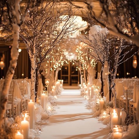 A December wedding offers the perfect opportunity to embrace the beauty of the winter season with enchanting decorations that evoke warmth, elegance, and festive cheer. From snow-dusted tables to twinkling lights, winter wonderland-inspired details can transform your venue into a magical setting. Whether you want a rustic, cozy vibe or a sophisticated, frosty aesthetic, these decoration ideas will help you create an unforgettable atmosphere for your special day, celebrating the best of the ... Winter Wonderland Wedding Table Decor, Fancy Wedding Ideas Classy, Winter Wedding Lights, White Christmas Wedding Ideas, Winter Wedding Place Settings, Winter Wedding Mood Board, January Wedding Decor, White Winter Party, Christmas Wedding Ideas Elegant