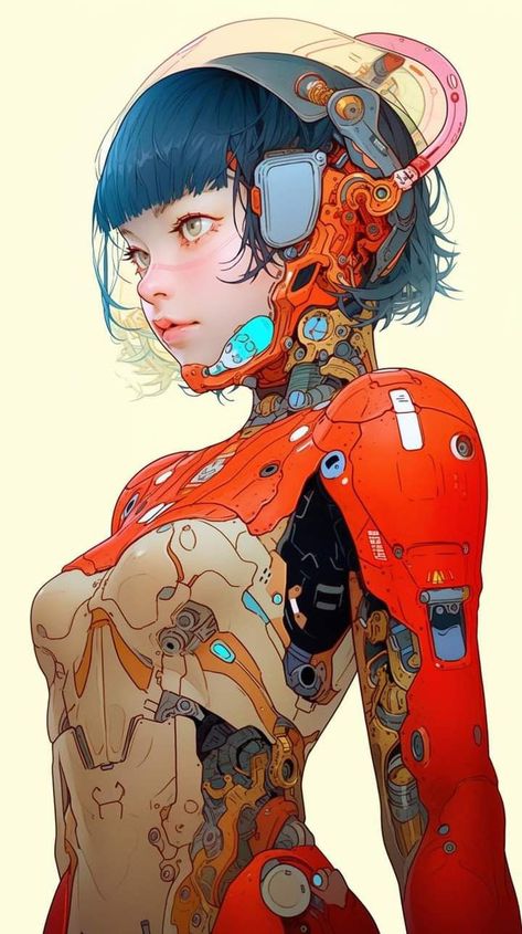 Scifi Anime Art, Cyberpunk Cyborgs, Cyberpunk Girl Art, Cyberpunk Reference, Cyberpunk Drawing, Cyberpunk Artwork, Scifi Anime, Cyberpunk Illustration, Cyberpunk Robot