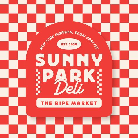 Steph Denig | Logo suite for Sunny Park, a New York deli inspired pop-up restaurant uniquely situated in the heart of Dubai. ☀️ . . . . . #logo… | Instagram New York Deli Aesthetic, Vintage Pizza Logo, Deli Illustration, Pizza Branding Design, Deli Aesthetic, Deli Packaging, Store Logo Ideas, Restaurant Logo Design Inspiration, New York Graphic Design