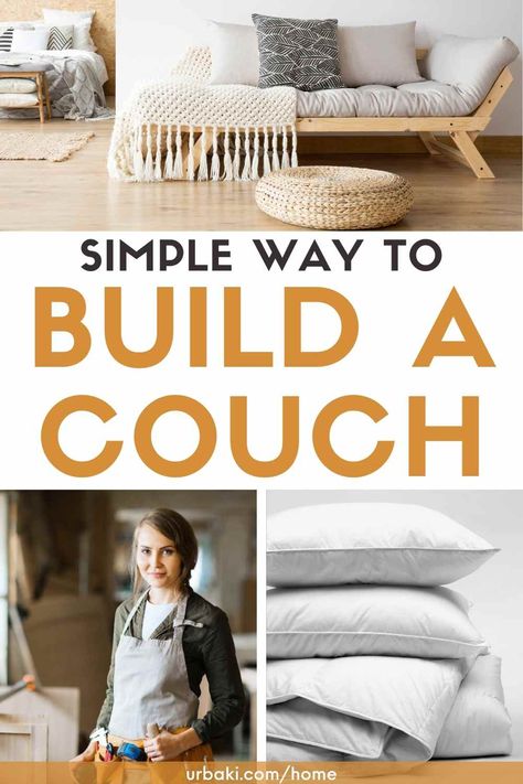 Buying a sofa is the natural way when you need a large and comfortable piece of furniture in your living room. But how about building a sofa? Yes, it's a new idea, but it's gaining momentum as DIY makers churn out creative new sofa designs that are simple and fun to build. These DIY sofas use materials from your local home center, and you don't have to be a veteran carpenter or upholsterer to assemble them. 1. DIY Two-Piece Upholstered Sectional Couch. The motivation behind this DIY sofa was... Diy Sectional Sofa With Storage, Diy Wooden Couch Frame, Building A Couch Diy, Homemade Sofa Couch, How To Build A Sofa, Diy Couch With Storage, Diy Boho Couch, Diy Couch Frame, Floor Couch Living Rooms