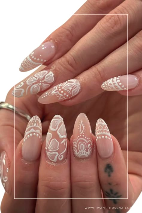 boho lace nails