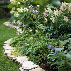 Stone Flower Beds, Stone Edging, Flower Bed Edging, Landscape Borders, Landscape Edging, Lawn Edging, Edging Ideas, Garden Edging, Garden Borders