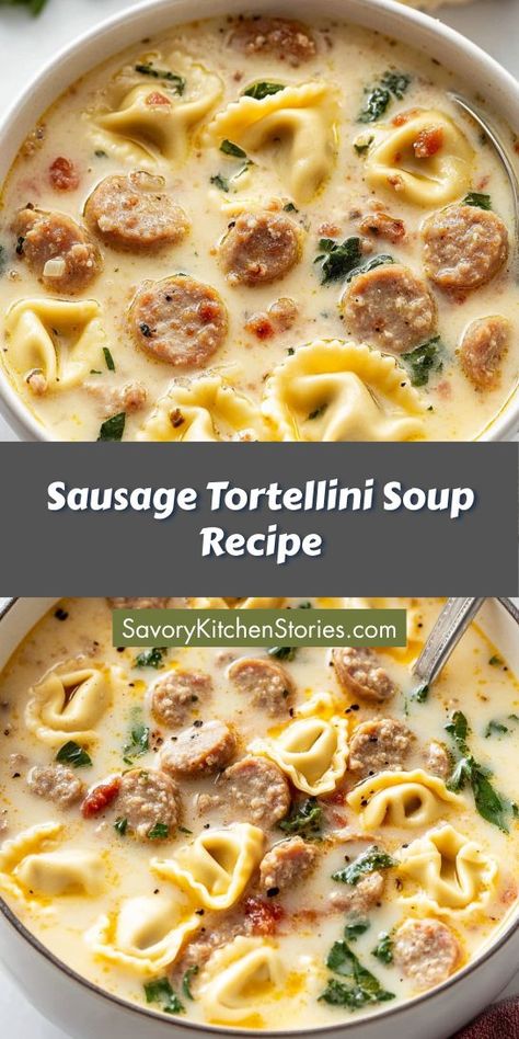 Want a quick and tasty dinner that feels indulgent yet light? This Sausage Tortellini Soup Recipe is bursting with flavor and wholesome ingredients, making it a fantastic choice for a weeknight meal. Save this recipe for your future light dinner ideas and impress your family with ease! Soup Recipes Healthy Easy, Soup Dinner Recipes, Light Dinner Ideas, Sausage Tortellini Soup, Sausage Soup Recipes, Soup Recipes Healthy, Sausage Tortellini, Best Sausage, Italian Sausage Soup