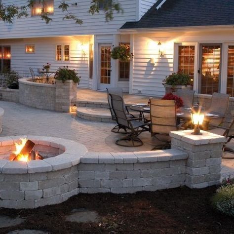 You can't expect it to last for years in the elements  but it's easy to clean and can withstand harsh conditions. However  if you use it in the shade or in direct sunlight  it might fade over time. Patio Furniture Layout, Backyard Patio Furniture, Raised Patio, Patio Layout, Backyard Layout, Diy Backyard Patio, Concrete Patios, Patio Deck Designs, Patio Fireplace