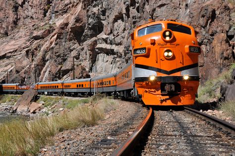 Royal Gorge Route Railroad. Take a scenic railway tour along the Arkansas River. View our Rocky Mountain Train Tour on our website. www.adobeinnatcascade.com Royal Gorge, Train Conductor, Scenic Railroads, Train Tour, Colorado Vacation, Railroad Photography, Rail Road, Train Pictures, Train Engines