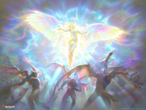 Light Magic Aesthetic, Mtg Cards, Mtg Art, Ange Demon, Magic Aesthetic, Light Magic, Fantasy Concept Art, Ethereal Art, Magic Art