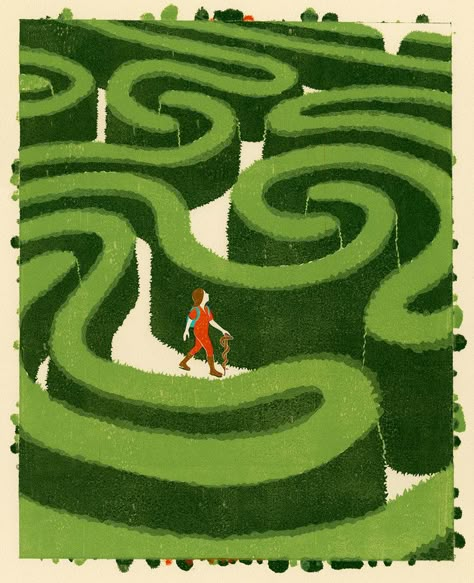 Labyrinth Book Cover, Maze Drawing, Labyrinth Maze, Jose Fernandez, Labyrinth Design, Oprah Magazine, Maze Design, Page Illustration, Trials And Tribulations