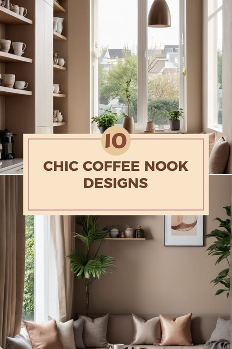 Looking to create a fresh coffee nook? Discover 10 stylish and inviting ideas that transform your coffee-drinking habits into a delightful experience! From contemporary spaces with banquette seating to cozy designs accentuated with earthy tones and greenery, each tip sparks a playful fresh vibe. Emphasize the beauty of a warm drink while you relax in a vibrant color palette or sleek setup. Let every sip in your new cozy corner bring inspiration and comfort. Get ready to brew memories in style! Coffee Seating Area In Kitchen, Coffee Sitting Area In Kitchen, Coffee Sitting Area, Sitting Area In Kitchen, Coffee Nook Ideas, Kitchen Sitting Areas, Coffee Nooks, Coffee/wine Bar, Coffee Table Inspiration