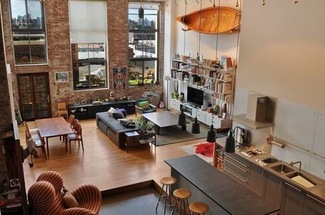 Williamsburg Brooklyn Apartment, Industrial Pub, New Yorker Loft, Nyc Loft, Loft Stil, Brooklyn Apartment, 아파트 인테리어, Loft Living, Style Deco