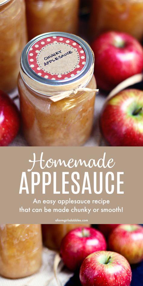 Chunky Applesauce Recipe, Applesauce Recipes Canning, Simple Refrigerator, Easy Homemade Applesauce, Chunky Applesauce, Applesauce Recipes, Homemade Applesauce Recipe, Apple Recipes Easy Healthy, Gluten Free Apple Recipes