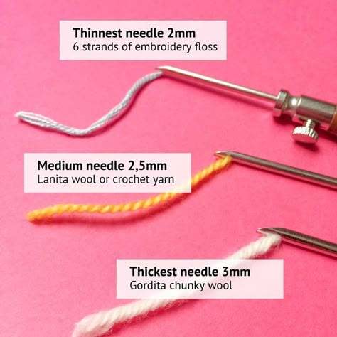 what yarn to use with 3 size punch needle Punch Needle Projects, Punch Needle Art, Punch Needle Ideas, Embroidery Punch Needle, Punch Embroidery, Needle Punching, Punch Needling, Hook Punch, Punch Needle Rug