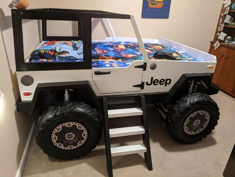 Kids Truck Bed, Cool Beds For Boys, Jeep Bed, Race Car Bedroom, Diy Kids Bed, Toddler Car Bed, Cars Bedroom Decor, Kids Car Bed, Kids Jeep