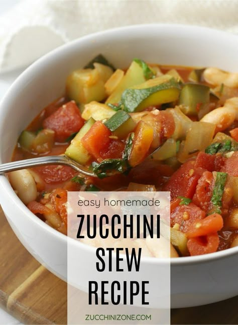 Zucchini stew recipe. Zucchini Stew, Zucchini Vegetable, Zucchini Soup Recipes, Easy Zucchini Recipes, Vegan Stew, Zucchini Soup, Canned Tomatoes, Easy Zucchini, Cannellini Beans