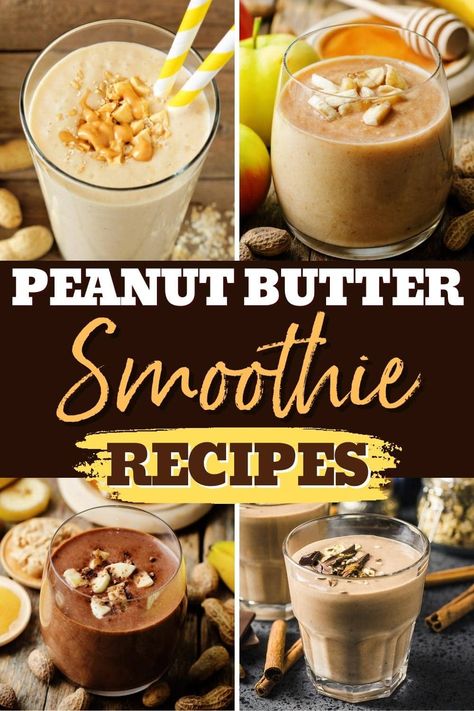 Check out these tasty, creamy, and oh-so-scrumptious peanut butter smoothie recipes if you're in the mood to indulge but still want to keep things light. Peanut Butter Smoothie Recipes, Peanutbutter Smoothie Recipes, Peanut Butter Shake, Protein Shake Smoothie, Apple And Peanut Butter, Peanut Butter Smoothie, Best Smoothie Recipes, Best Peanut Butter, Healthy Peanut Butter