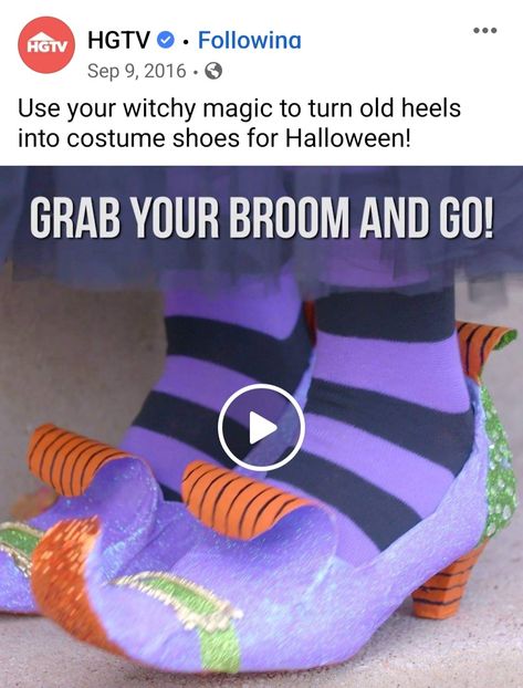 Diy Witch Shoes, Old Heels, Good Bones Hgtv, Diy Tufted Headboard, Dollar Tree Projects, Diy Witch, Clever Halloween, Witch Shoes, Tree Projects