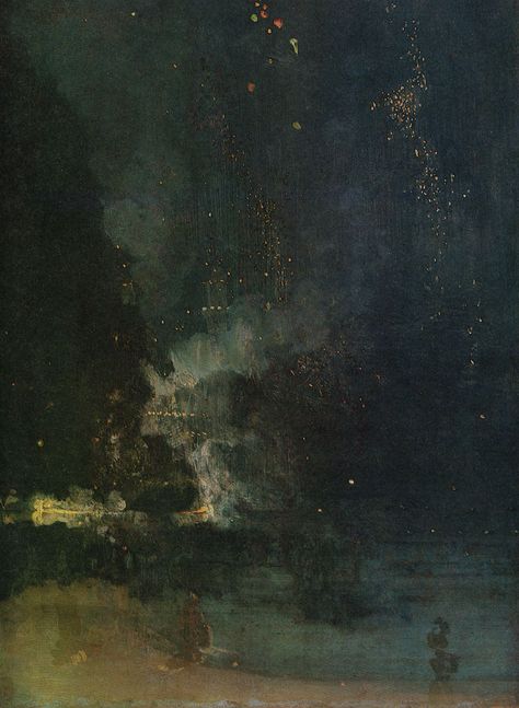 Nocturne In Black And Gold, James Abbott Mcneill Whistler, James Mcneill Whistler, Detroit Institute Of Arts, Whistler, Green And Brown, Black And Gold, Rocket, Illustrations