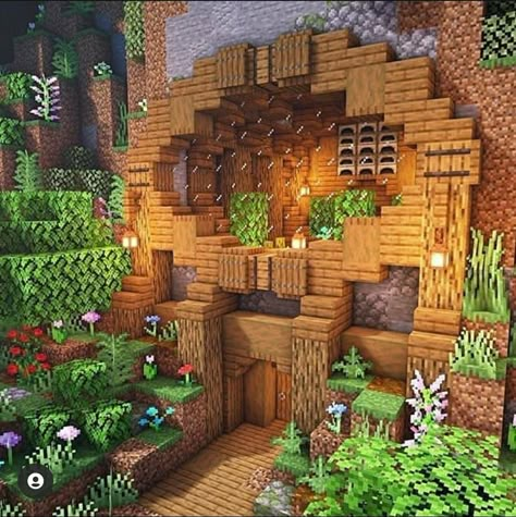 Minecraft Cave House, Minecraft Houses Easy, Minecraft Mountain House, Minecraft Mountain, Case Minecraft, Minecraft A, House In Minecraft, Minecraft Houses Survival, Minecraft Houses Blueprints